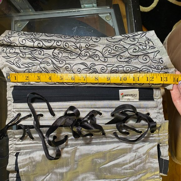 Burleska Silver Swirl Silk Taffeta Overbust Corset- Size 24in - Picture 9 of 12